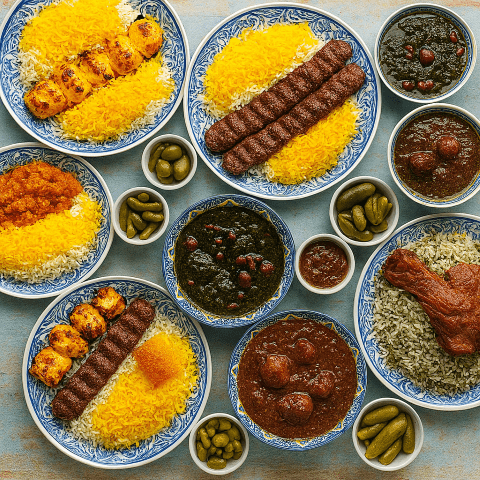 تهیه غذای ایرانی اقای رستمی